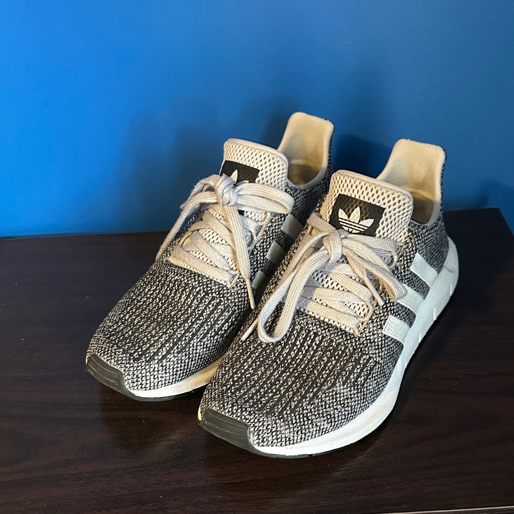 Adidas Black and White Knit Sneakers